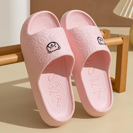 Cute Bear Print Slippers – Soft Non-Slip Indoor Sandals for Men & Women