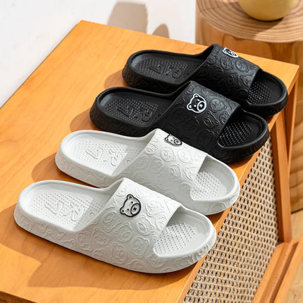 Cute Bear Print Slippers – Soft Non-Slip Indoor Sandals for Men & Women