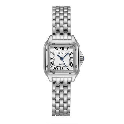 Luxury Women's Square Quartz Watch – Stainless Steel Strap, Fashion Gift