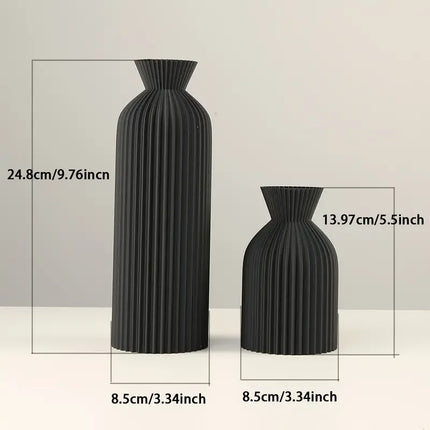 Elegant Black Boho Chic Plastic Vase