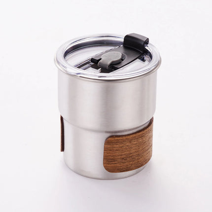 Stainless Steel Coffe Mug with Lid Portable Heat Resistant for Outdoor Picnic