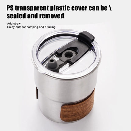 Stainless Steel Coffe Mug with Lid Portable Heat Resistant for Outdoor Picnic