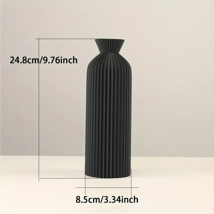 Elegant Black Boho Chic Plastic Vase